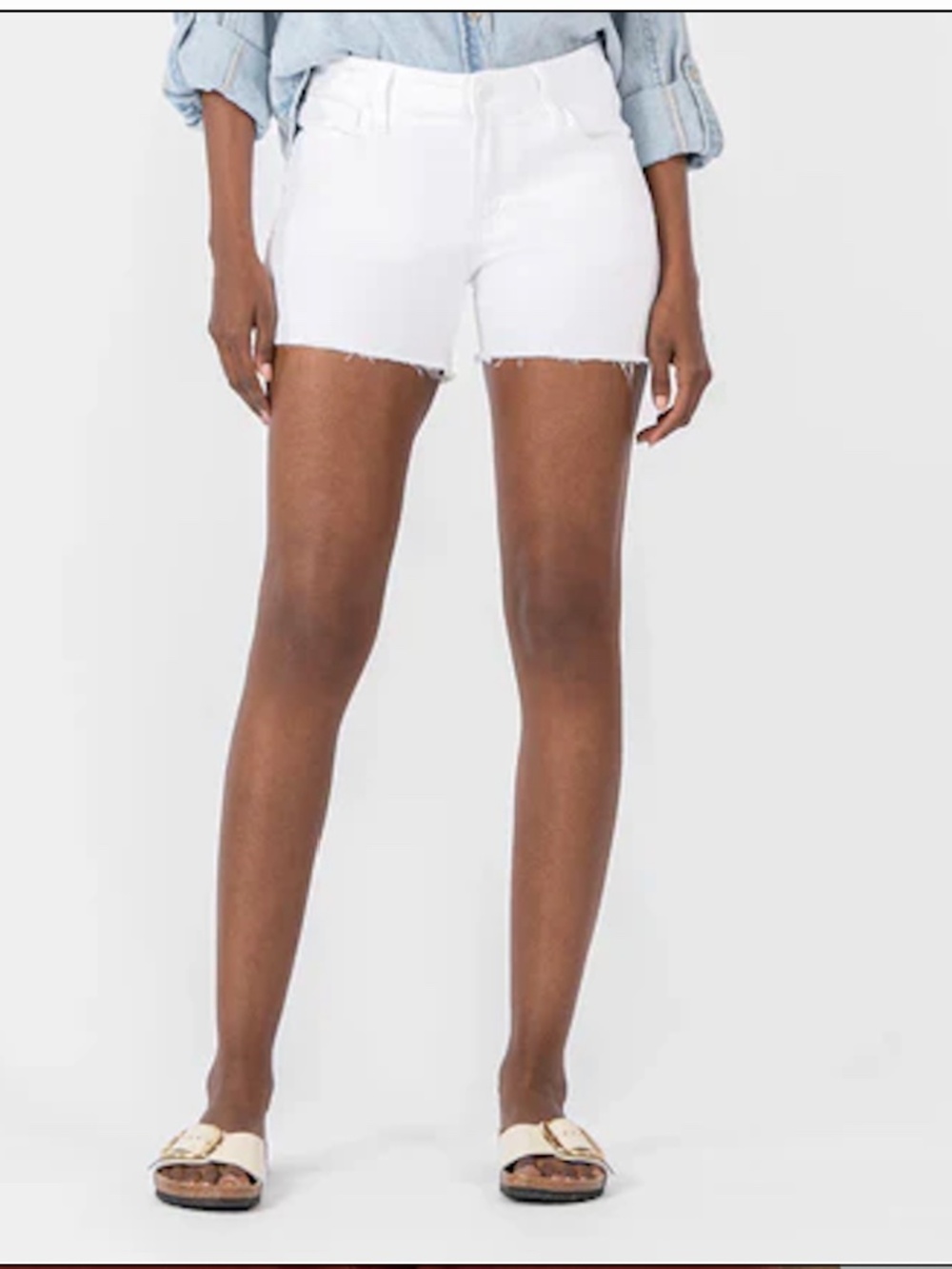 NWT KUT From the Cloth Gidget Mid Rise Short in Optic White